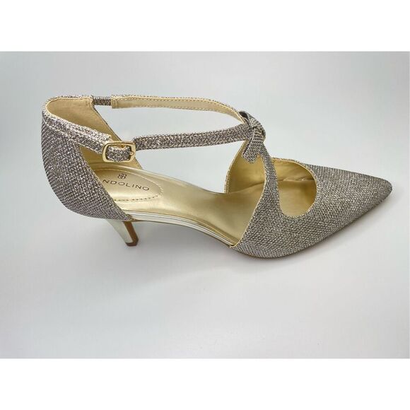Bandolino Women's Zeffer Detail Dress Pumps Gold Fabric Stiletto Heels NWT 7.5 M - Picture 4 of 10